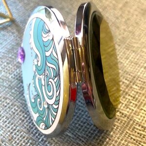 #21 Wave 🌊Compact Makeup Mirror Artisan Wave with Topaz Jewel  🌊